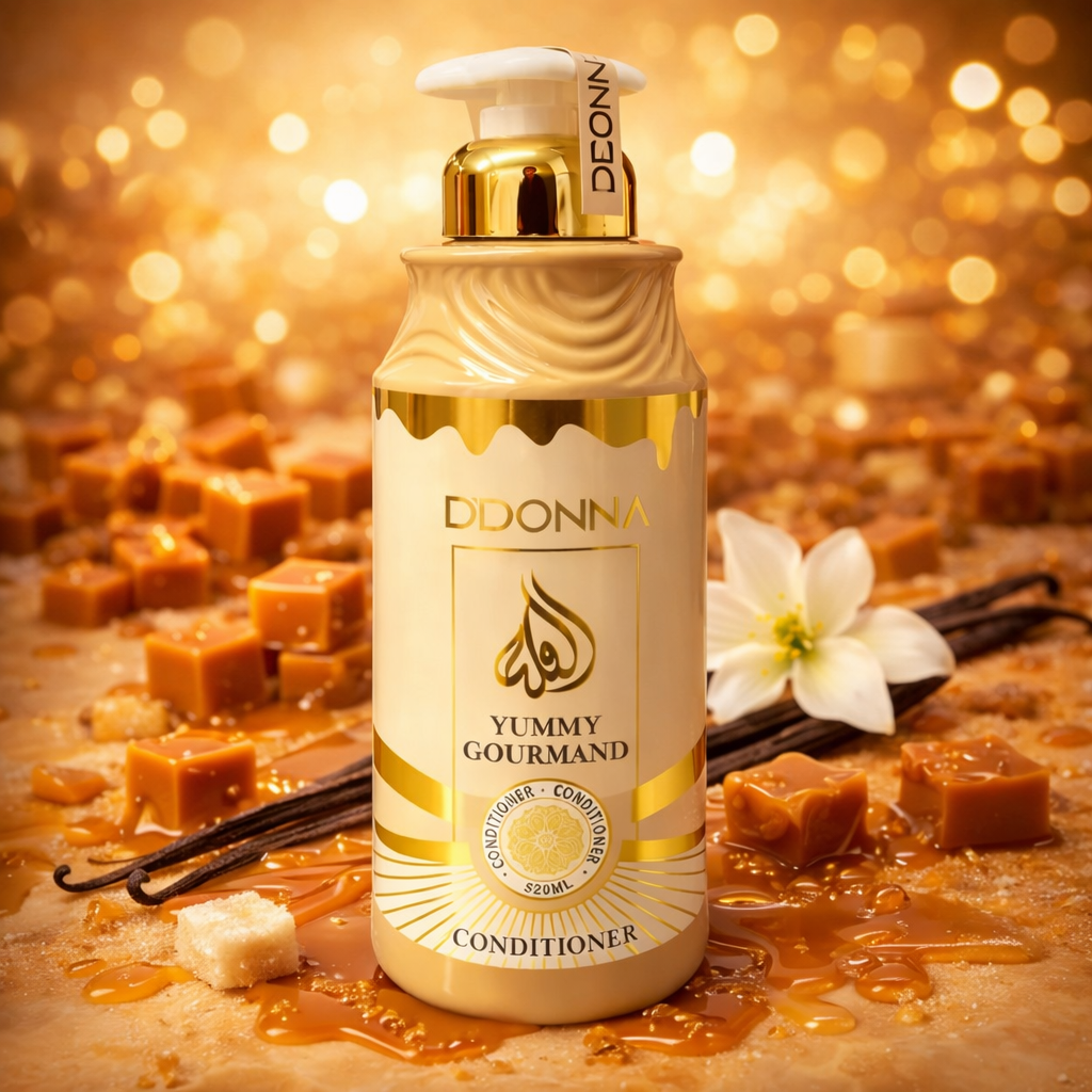 Après-shampoing D’Donna Yummy Gourmand caramel vanille 520ml bouteille