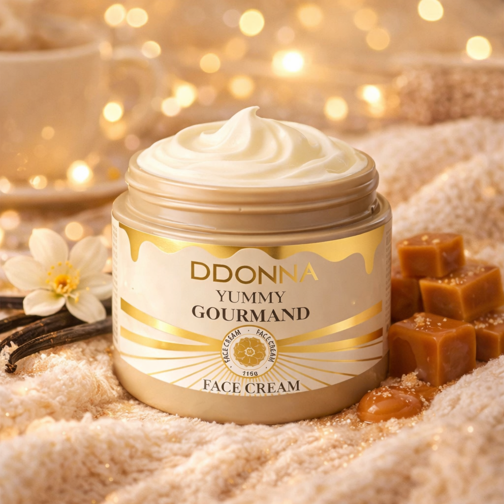 Crème visage D’Donna Yummy Gourmand caramel vanille 115g hydratation intense