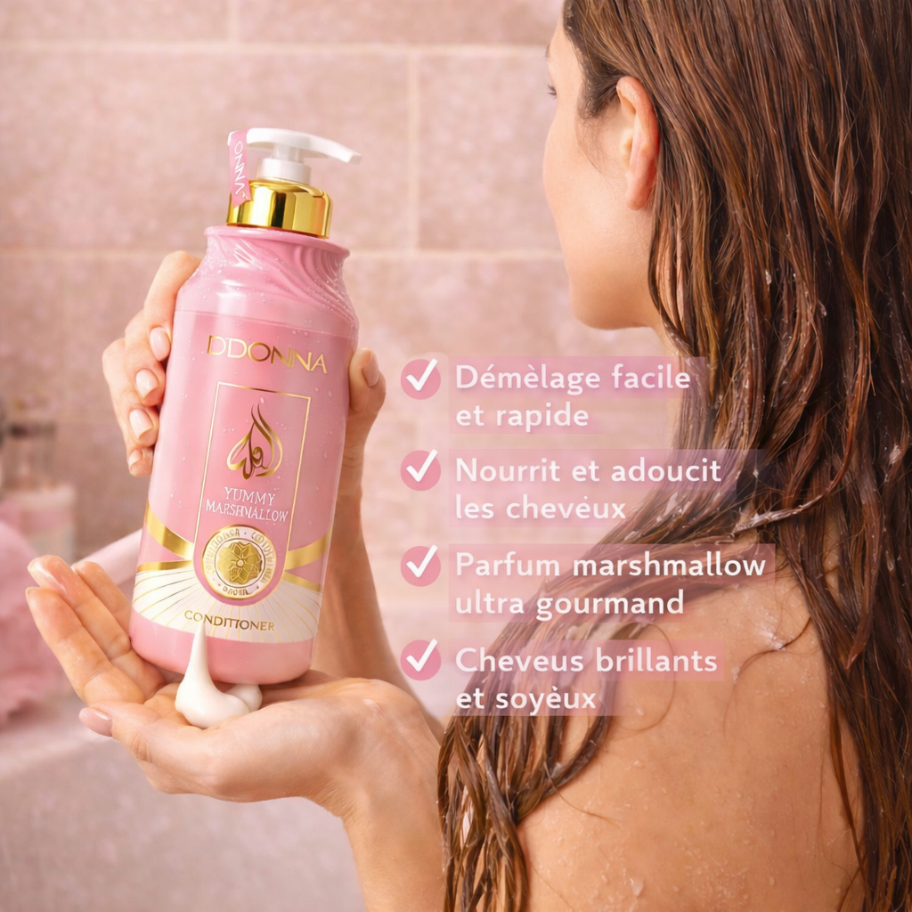 Après-shampoing D’Donna marshmallow bienfaits démêlage nutrition brillance