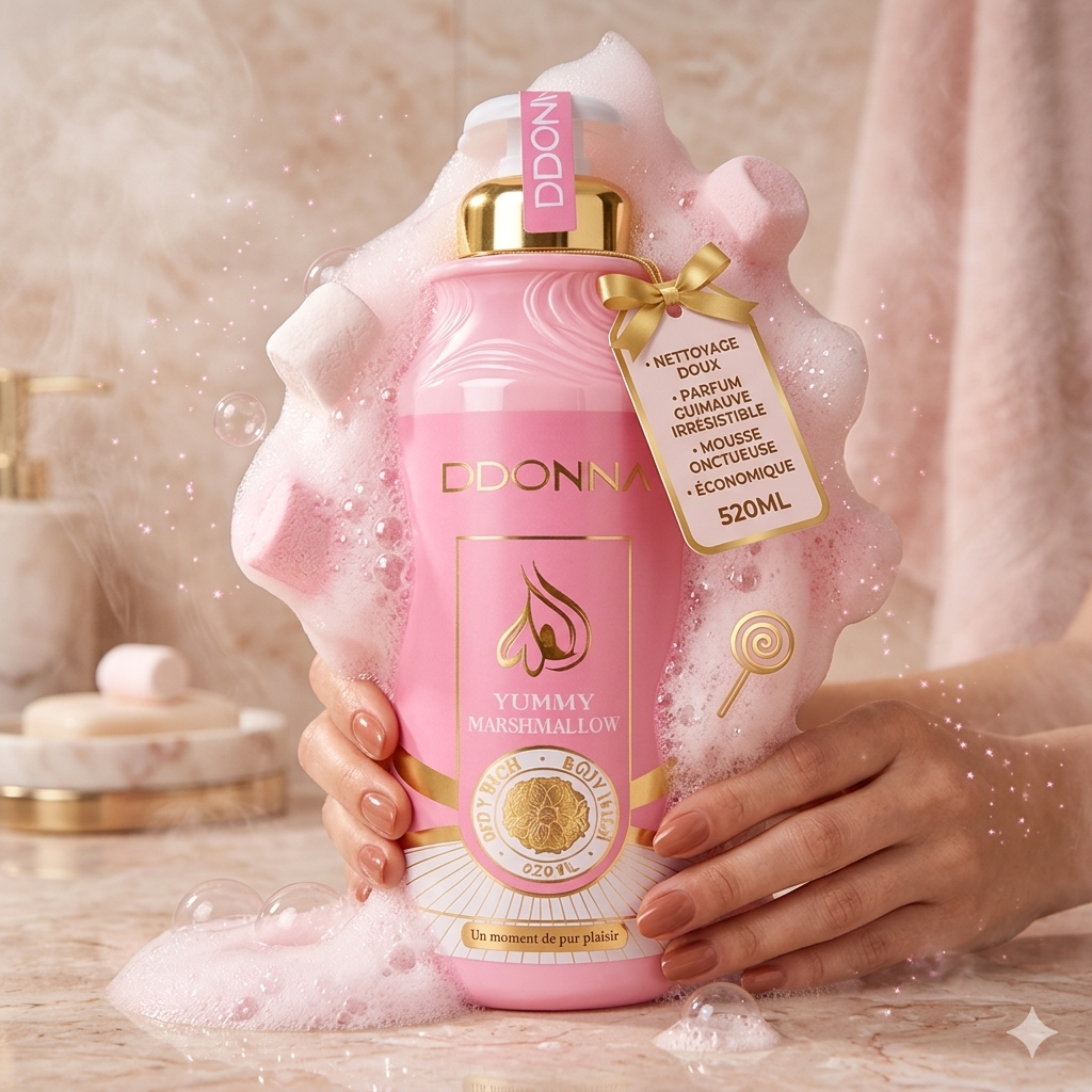 ggel douche D’Donna marshmallow 520ml bienfaits mousse parfum sucré