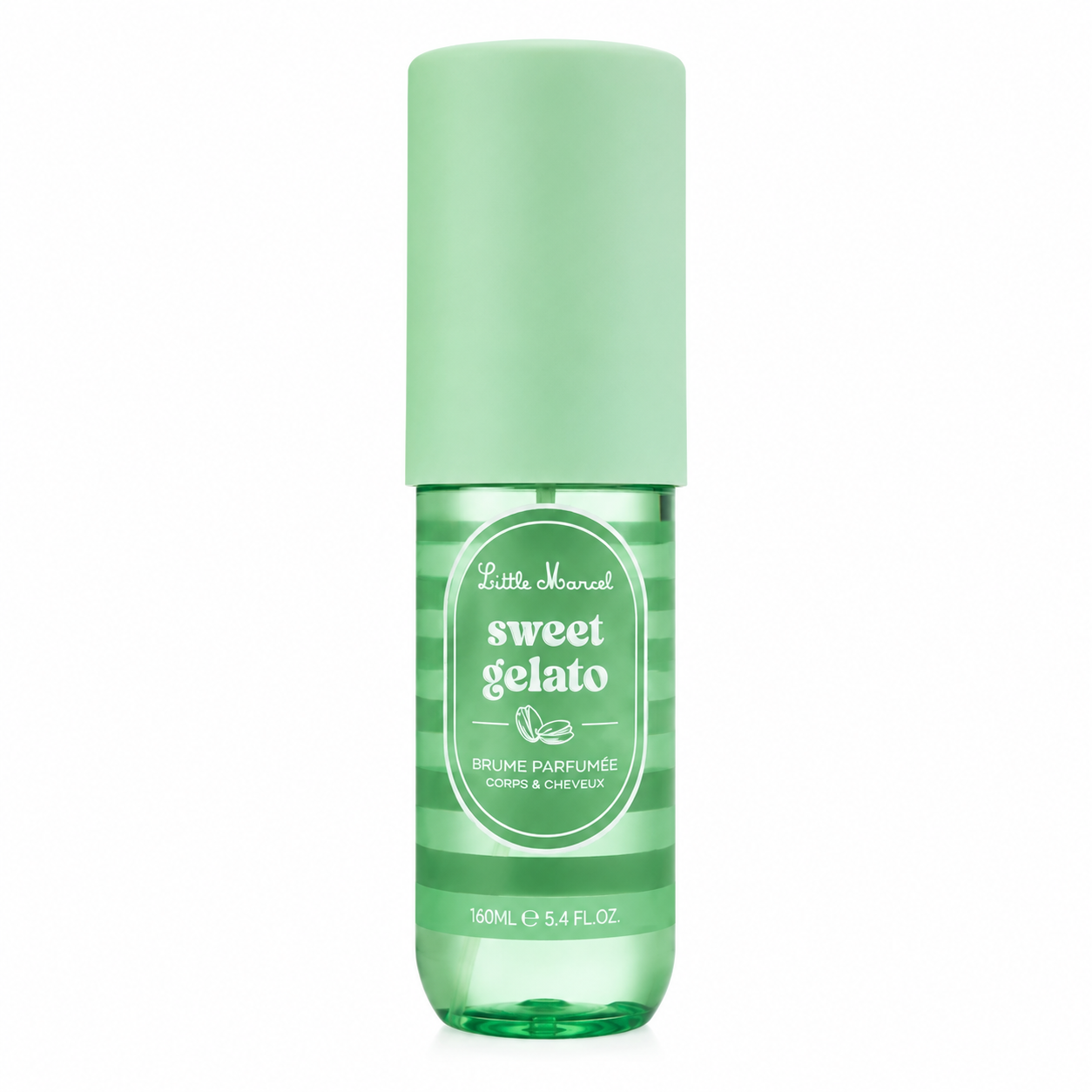 Brume parfumée Little Marcel Sweet Gelato 160ML corps et cheveux parfum pistache gourmand sur fond blanc