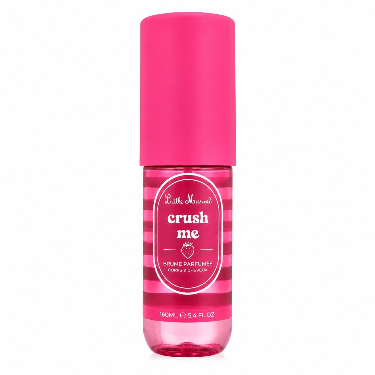Brume parfumée Little Marcel Crush Me 160ML corps et cheveux parfum fraise gourmande sur fond blanc