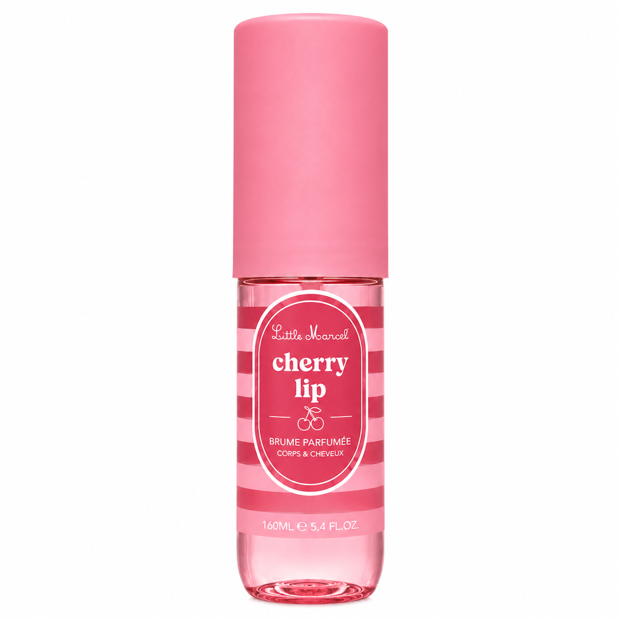 Brume parfumée Little Marcel Cherry Lip 160ML sur fond blanc – parfum corps et cheveux senteur cerise gourmande