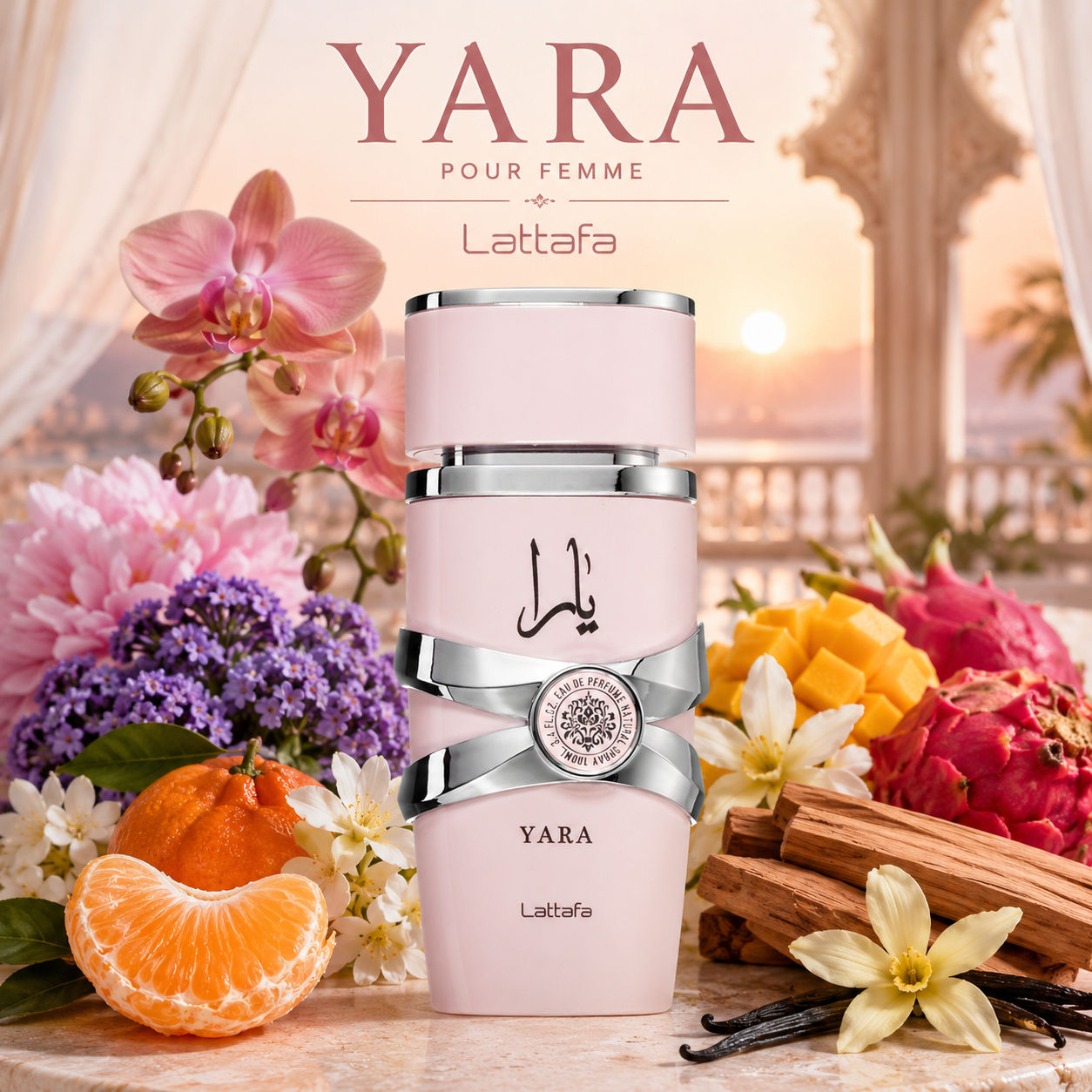 ara Lattafa parfum femme oriental floral avec orchidée mandarine vanille et fruits tropicaux