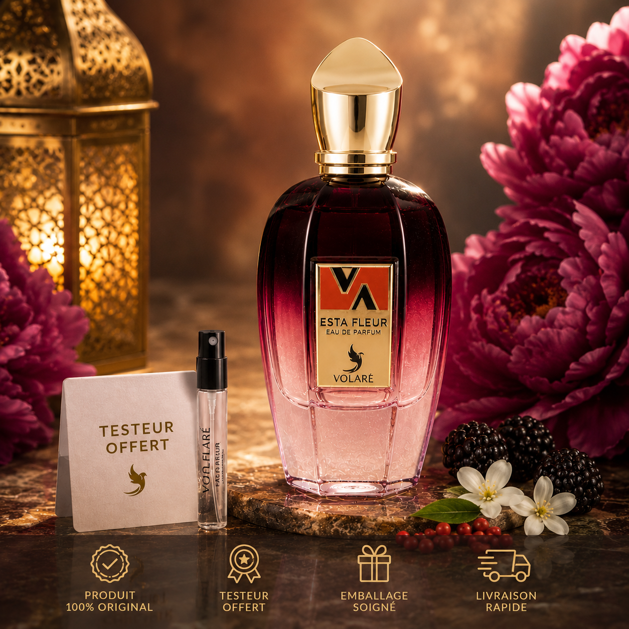 Volaré Esta Fleur eau de parfum 100ml avec testeur offert et garanties produit original livraison rapide
