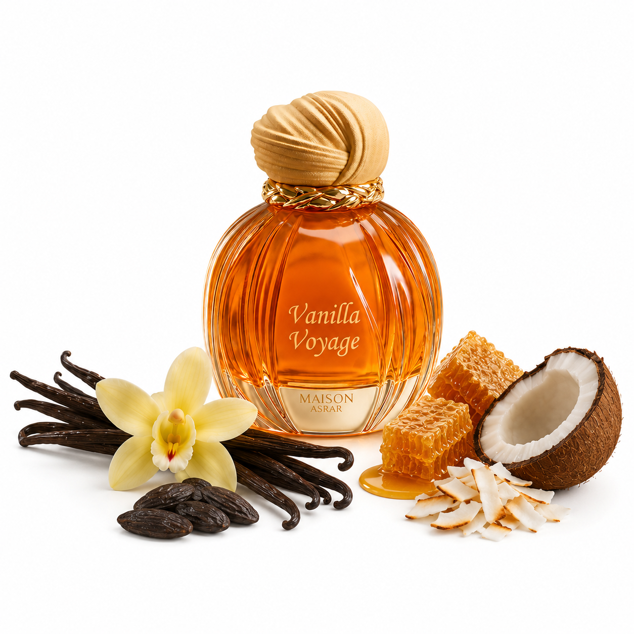 Vanilla Voyage Maison Asrar Eau de Parfum 100 ml fond blanc