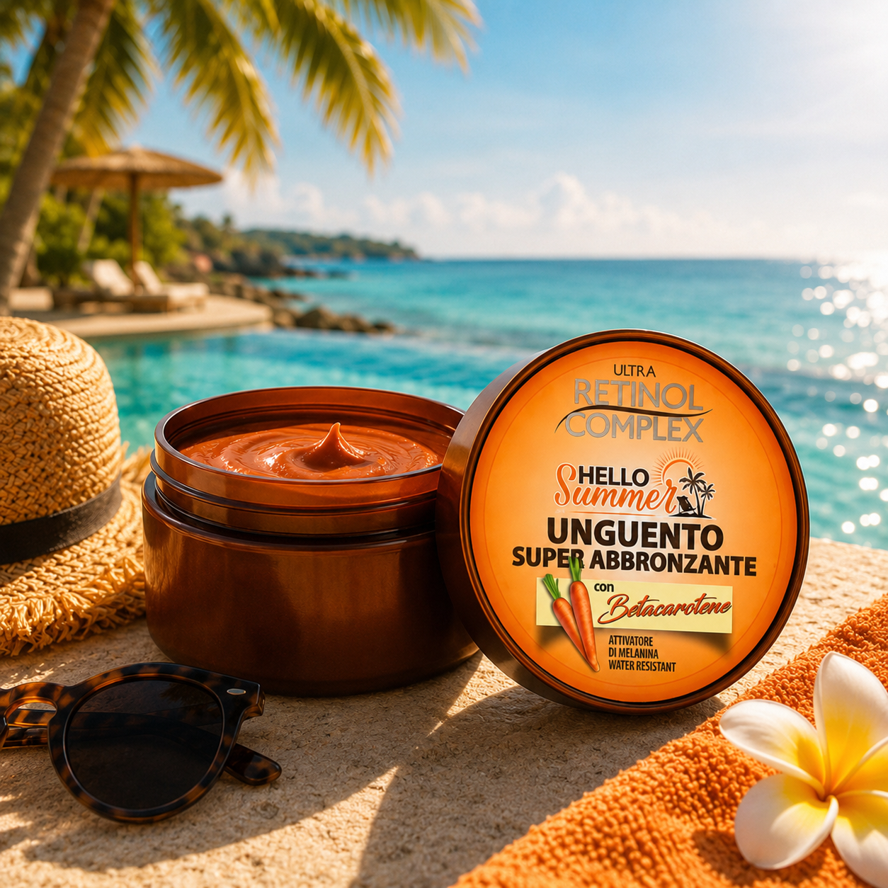 Graisse à Traire Super Bronzante au Bêta-Carotène Hello Summer 250 ml pour un bronzage intense et lumineux