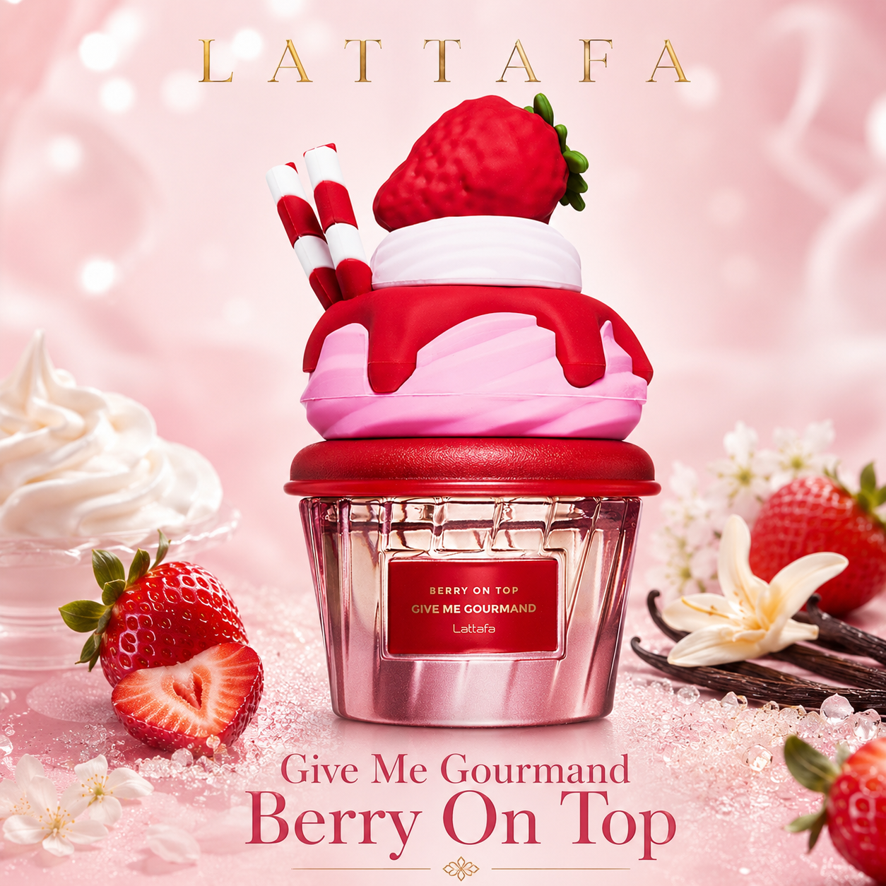 Parfum Lattafa Give Me Gourmand Berry On Top eau de parfum unisexe fruitée gourmande