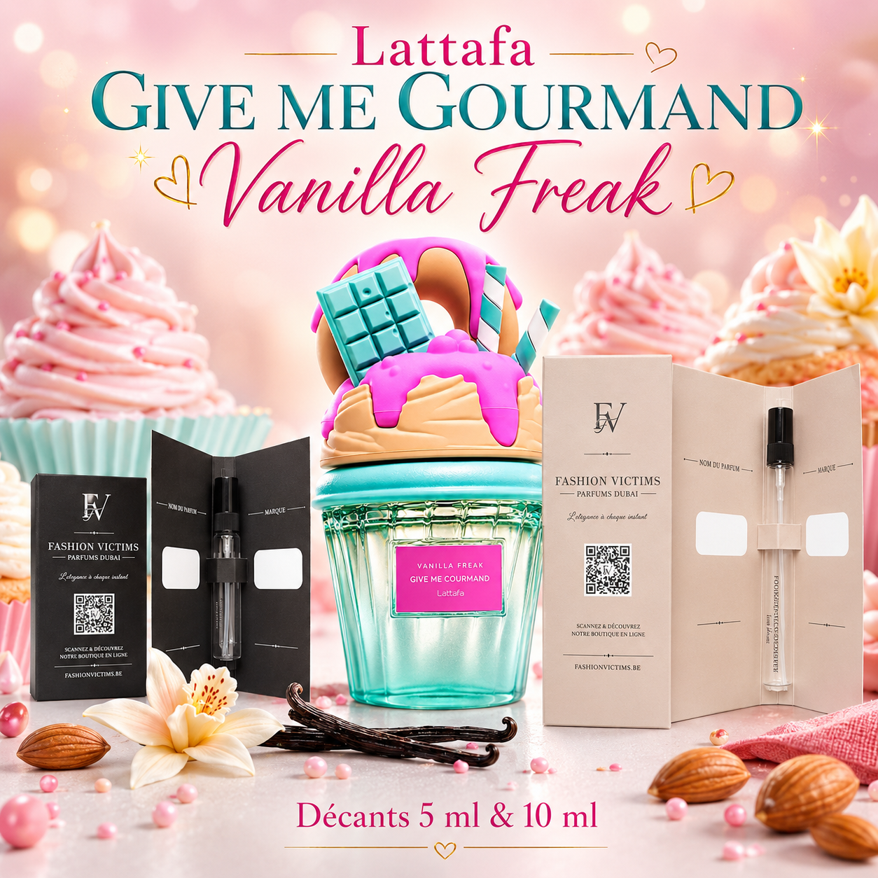 Lattafa Vanilla Freak décant 5 ml et 10 ml avec formats noir et sable – Fashion Victims