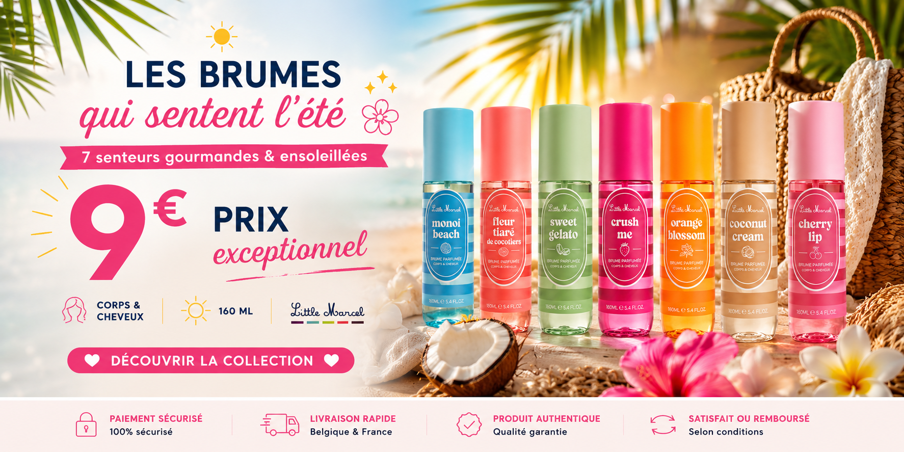 Brumes parfumées Little Marcel – Les senteurs de l’été à seulement 9 €