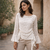 Blouse bohème chic blanche portée femme