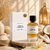 Parfum Vanilla Powdery Loui Martin 100 ml avec boîte et flacon dans une mise en scène luxueuse inspirée de la vanille, noix de coco et musc blanc.