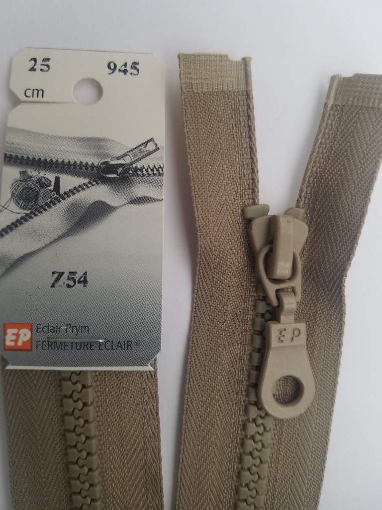 1 fermeture éclair dmc beige 2254 - 22cm - non séparable , maille