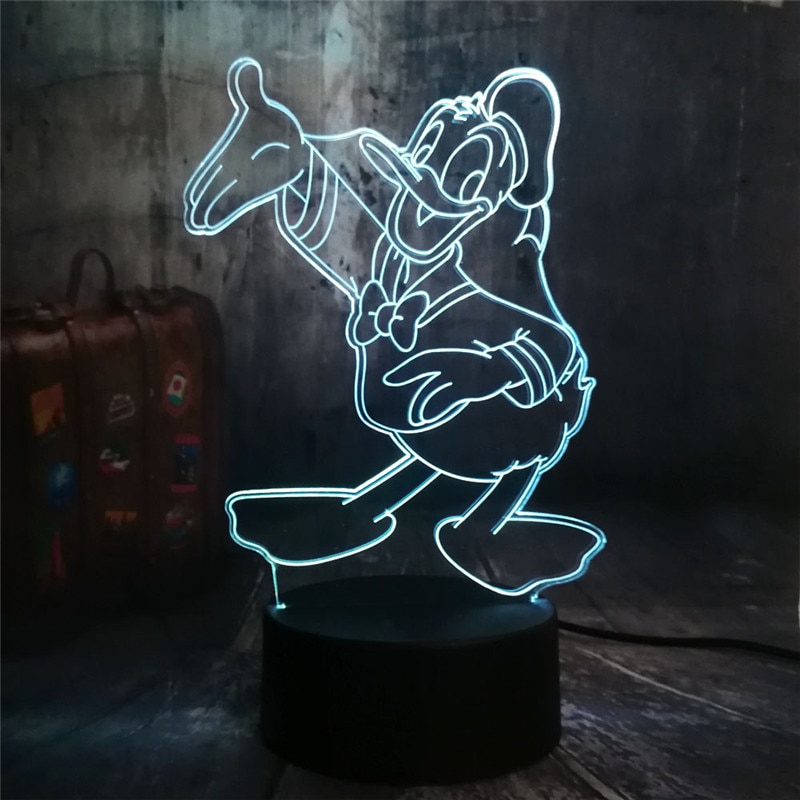 Disney-LED-Donald-Duck-Daisy-Duck-3D-Lamp-Cartoon-Anime-Night-Light-Bedroom-Decor-Lampara-Kid