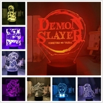 Lampe-de-Table-Demon-Slayer-en-3D-veilleuse-visuelle-Tanjirou-Nezuko-Zenitsu-avec-Logo-Kimetsu-No