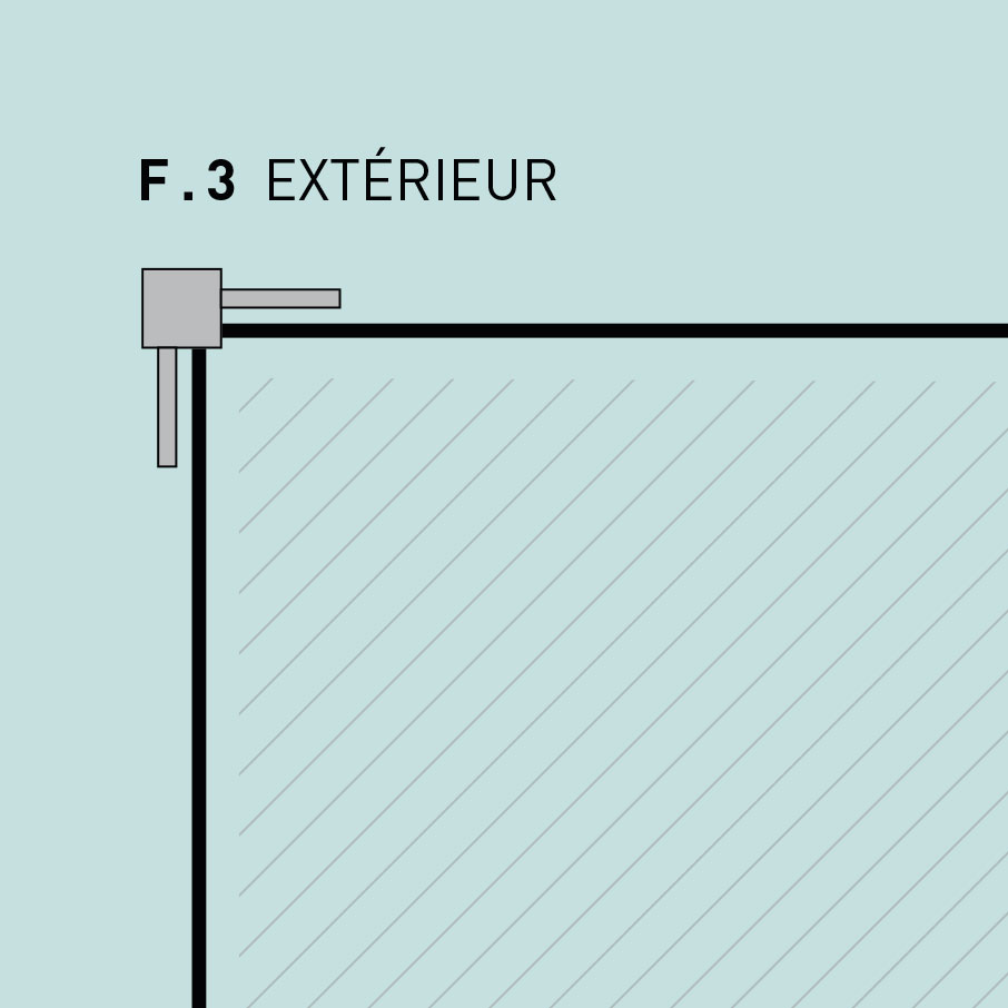 Poteau d\'angle F.3 extérieur fixation platine