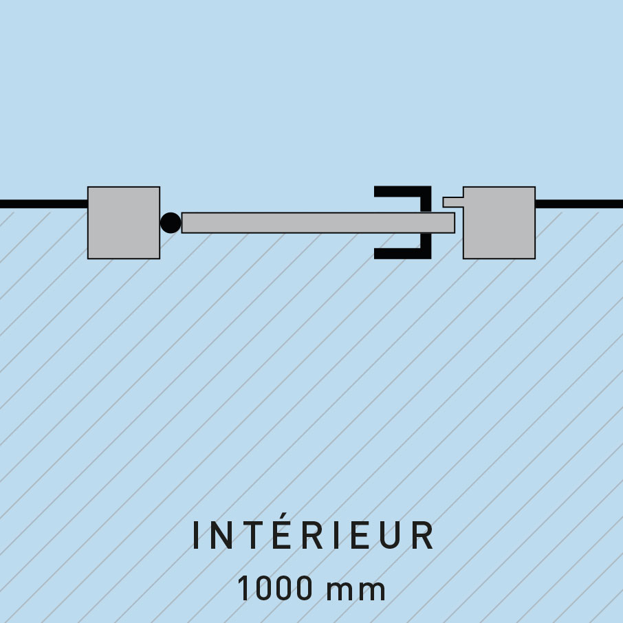 Portillon fixation par scellement - H1000 mm