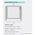 Portillon-cloture-inox-platine-dimensions-H1000