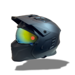 Casque FRV mentoniere et visière irisée