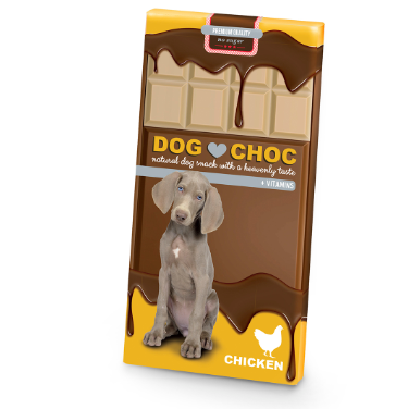 dog choc poulet