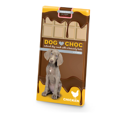 dog choc poulet