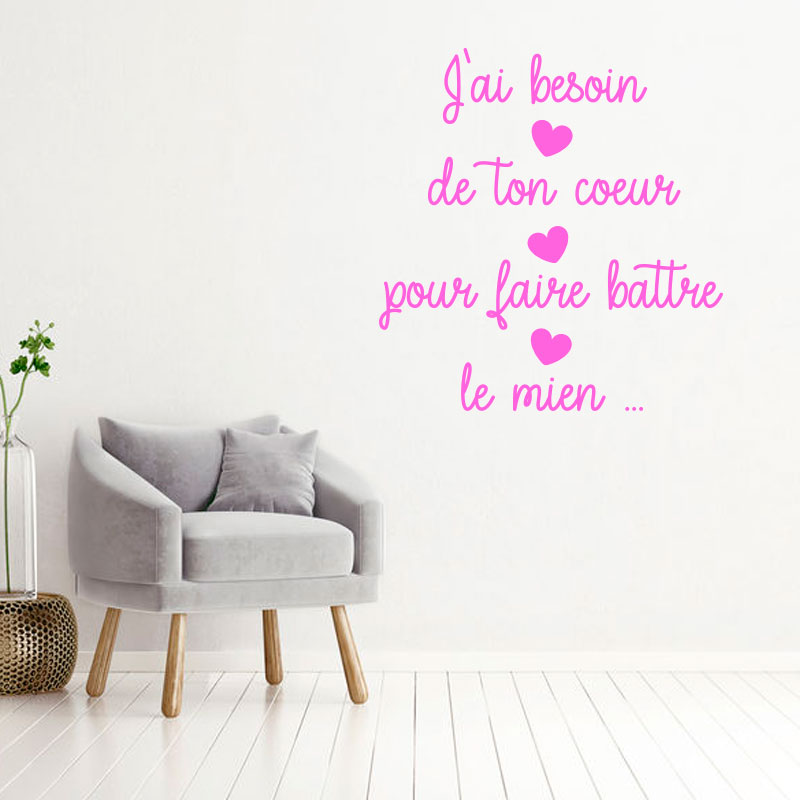 Sticker Citation Besoin Ton Coeur Stickers Amour Artsdeszifs