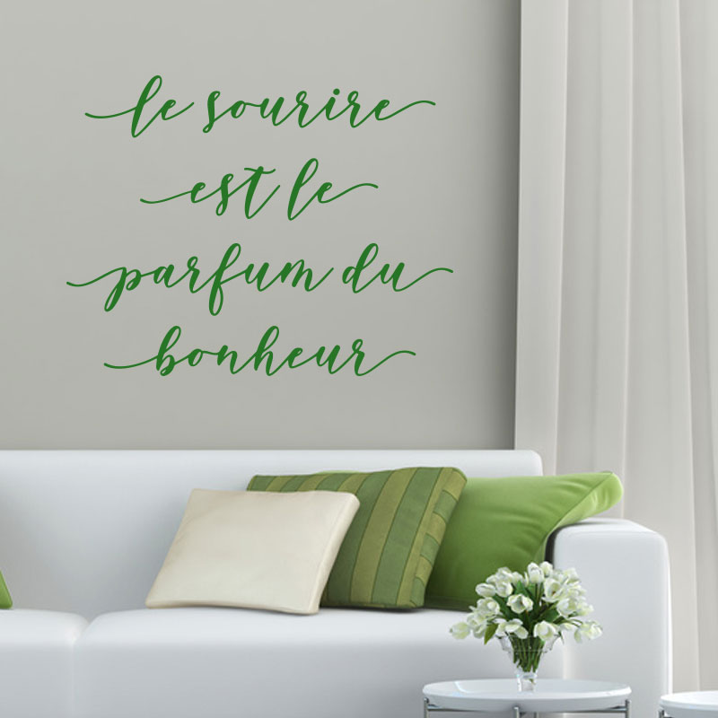 Sticker Citation Parfum Du Bonheur Citation Positive Artsdeszifs