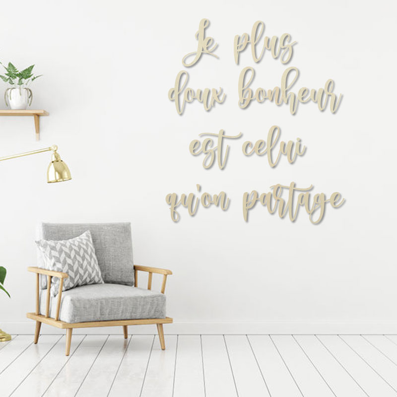 décoration-murale-bois-bouleau-citation-bonheur-partage