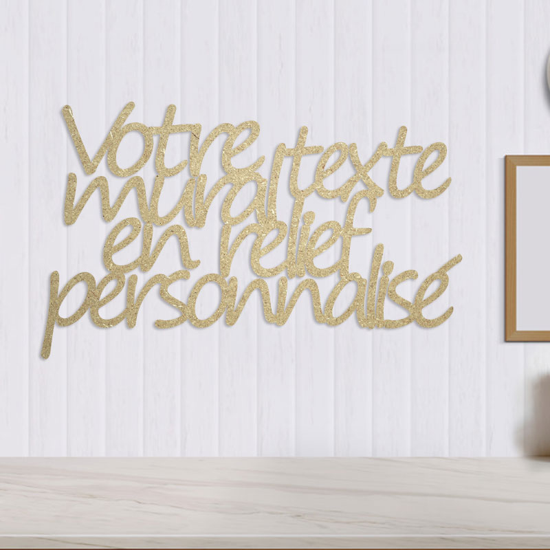 Phrase murale personnalisée attachée en bois - Ecriture Segoe