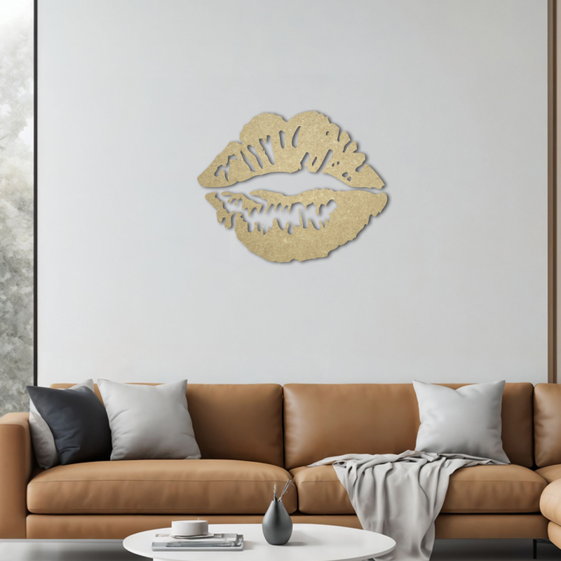 Décoration Murale En Bois - Visage De Femme - Silhouette Noire Moderne 59x27cm