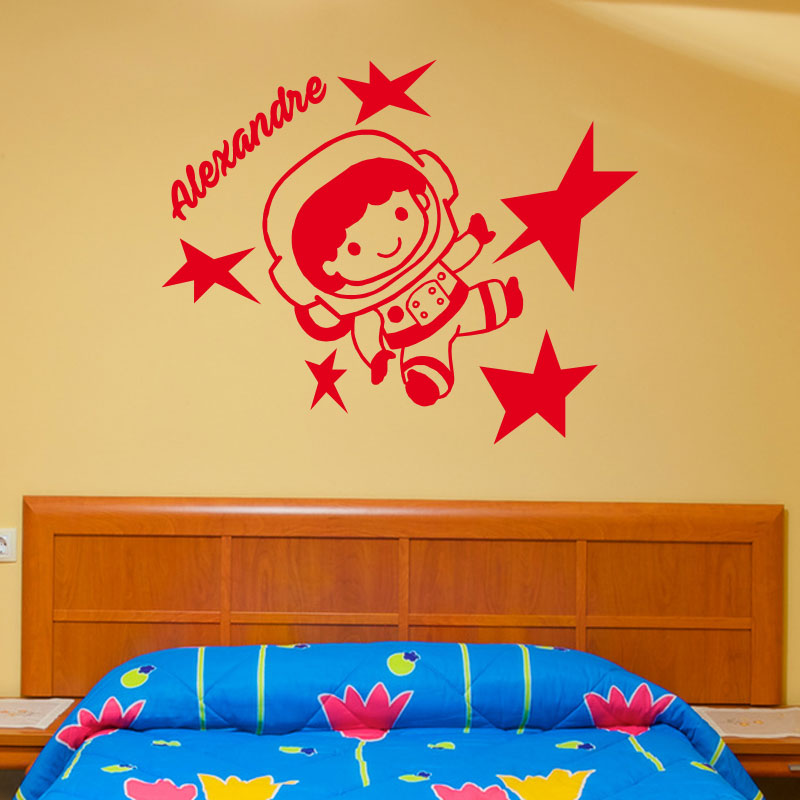 sticker-prenom-personnalisé-astronaute-rouge