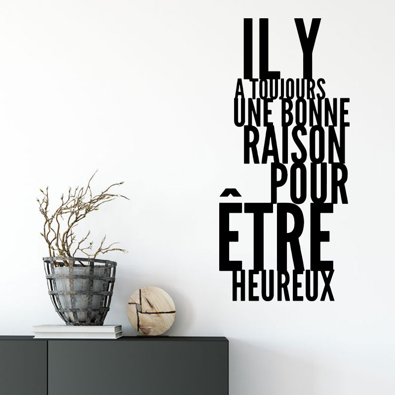 Sticker citation positive et zen Etre heureux - artsdeszifs