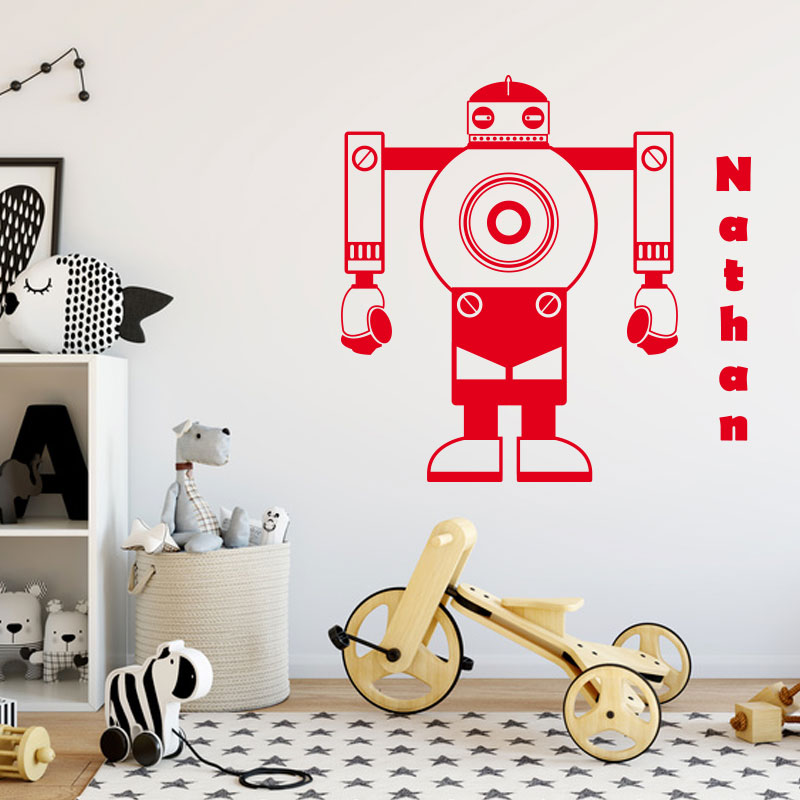Stickers Prénoms personnalisés garçon Robot - artsdeszifs