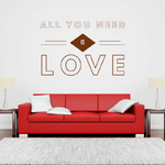 sticker-citation-all-you-need-is-love-couleur-marron