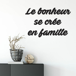 décoration-murale-métal-alu-noir-citation-bonheur-famille