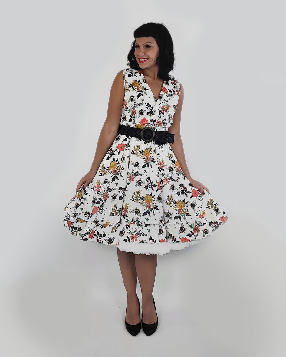 Robe Rétro Pinup 50s Rockabilly Hollywood Bumblebee Vêtementsrobe Belldandy 