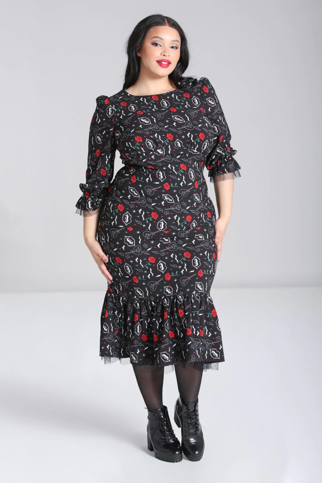 Robe Hell Bunny Gothique Rock Lilith Maxi
