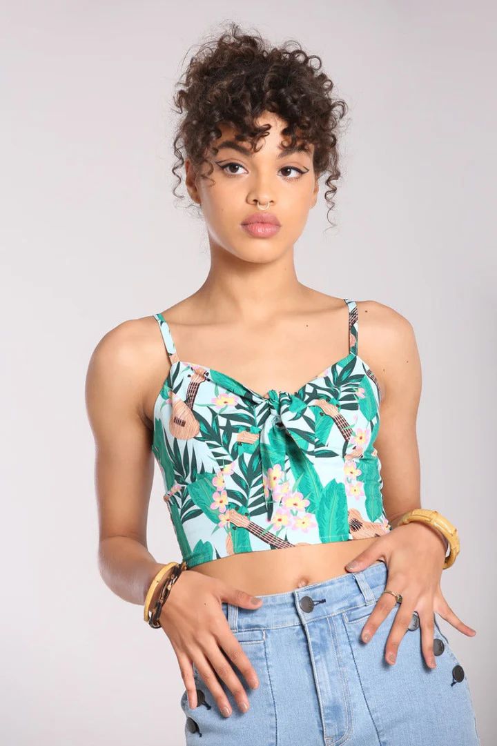Crop Top Hell Bunny PinUp 50\'s Rétro Tropical Ululani