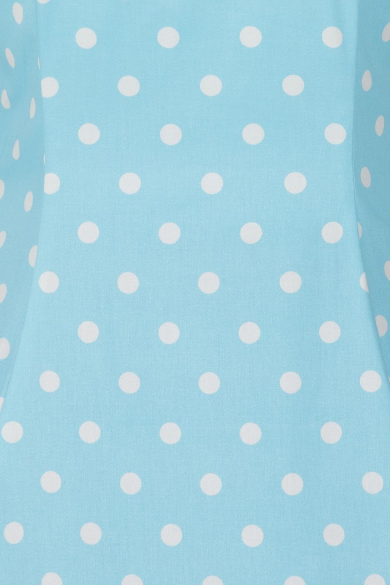 Robe Pin Up Rétro 50s Rockabilly Swing Dotty Polka Dot Bleu Vêtementsrobe Belldandy 4367