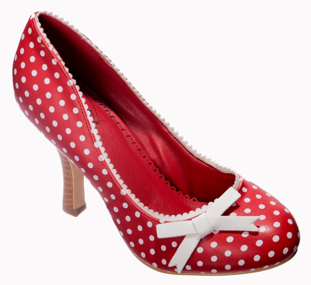 4 clips de chaussures polkadot CHAUSSURES rouge blanc arcs pinup vintage rétro noël 
