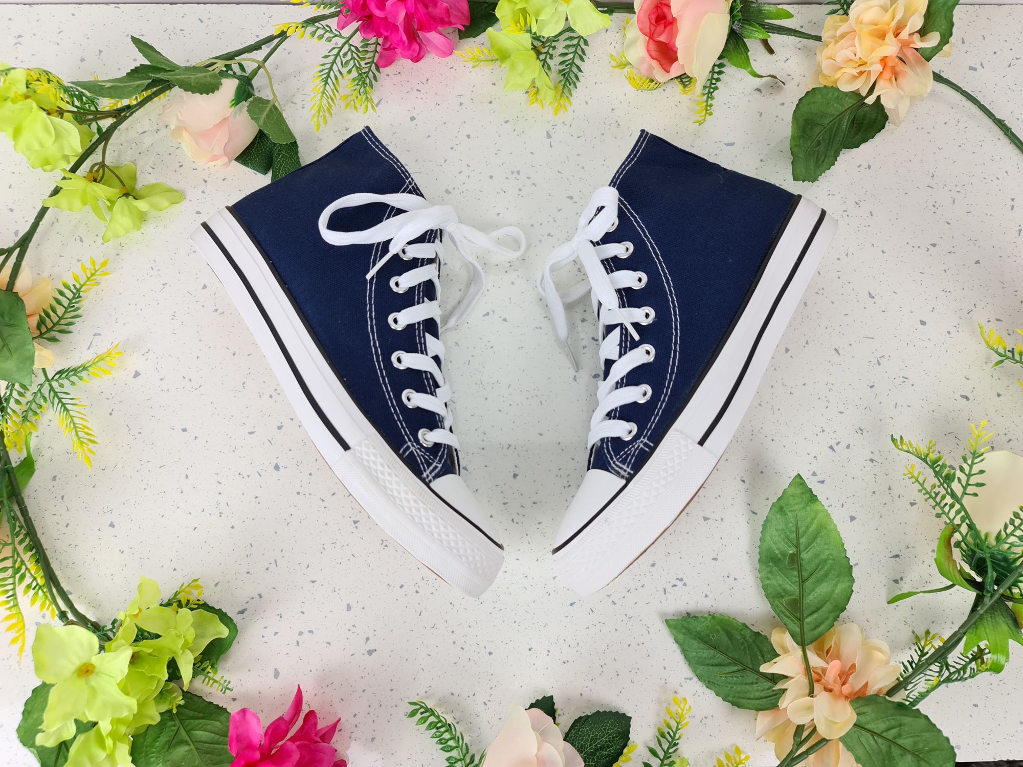 FPSHO006NVY_tennis-baskets-sneakers-pinup-50-s-rockabilly-retro-sandy-bleu-marine