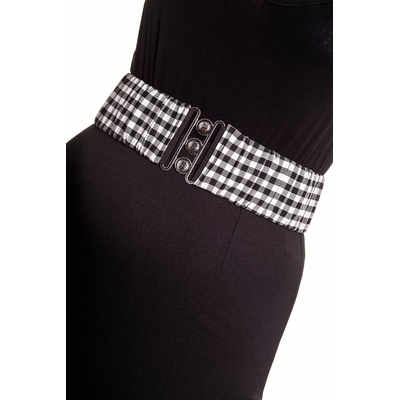 Ceinture Rétro Pin-Up Rockabilly Hell Bunny Elastique Vichy Gingham