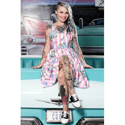 Robe Pin-Up Rockabilly 50's Sourpuss Carousel Roses Sweets