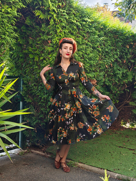 Robe Pin-up Hearts & Roses Rouge à Pois Noirs - Style Rockabilly Années 50 - Taille 38/40 - Occasion Très Bon état