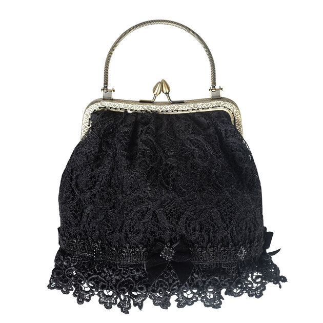 Ensemble Accessoires Victorien Noir – Sac à Main, Collier, Boucles D'oreilles Et Gants Sans Doigts – Neuf Sans Emballage