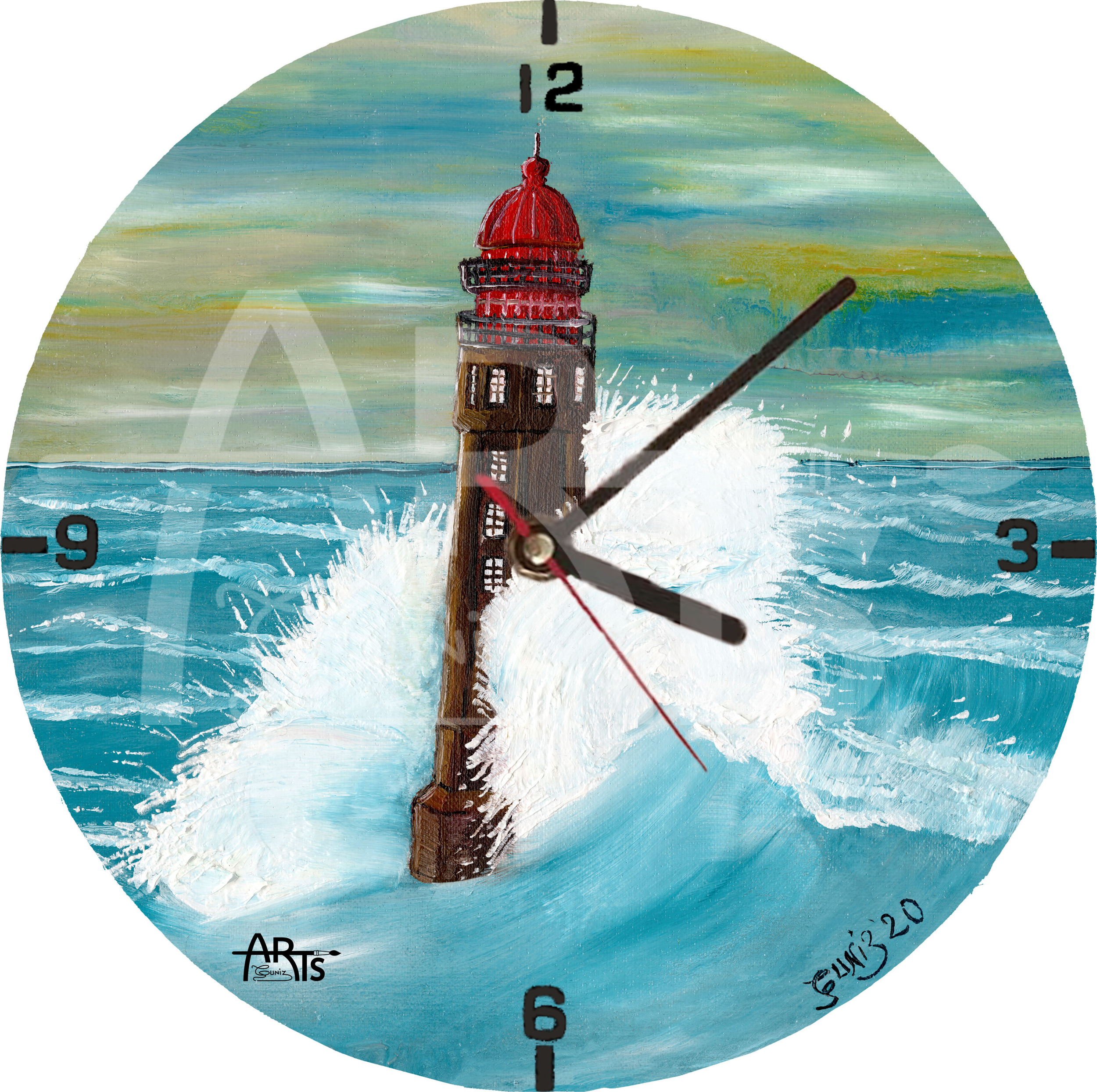 horloge ronde guniz arts phare