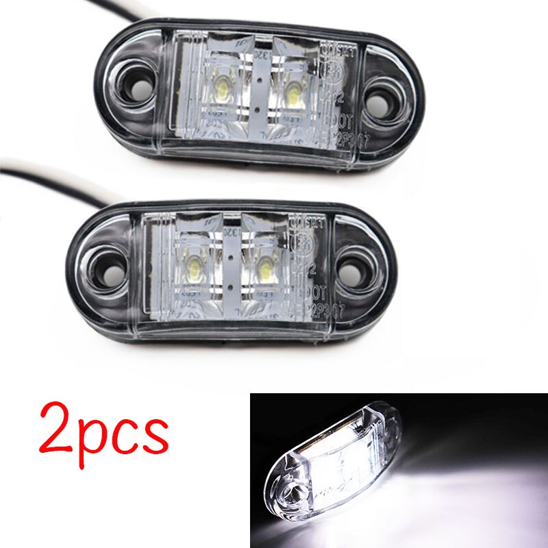 Feux de gabarit 12V/24V veilleuse LED blanc transparent - 2 pcs