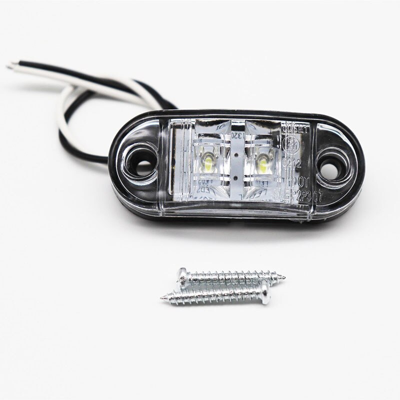 Feux de gabarit 12V-24V veilleuse LED blanc transparent - 2 pcs