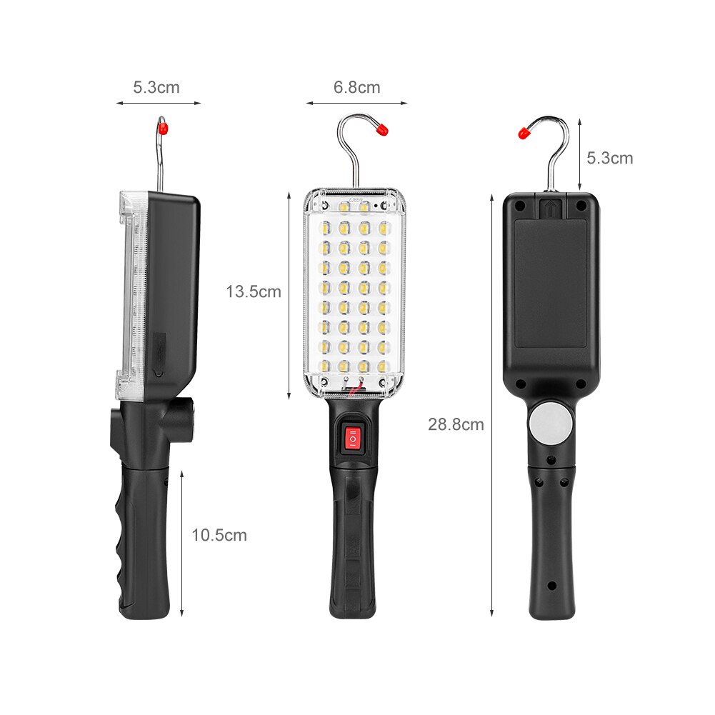 Lampe-de-poche-rotative-LED-34-SMD-360-torche-de-travail-pour-r-paration-de-voiture