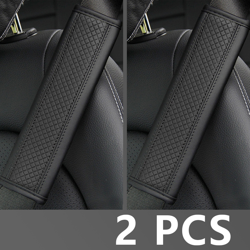 Lot de 5 clips de ceinture de sécurité cousus à la main - Pour silencieux  de ceinture de sécurité - Accessoires d'intérieur de voiture (housse en  cuir
